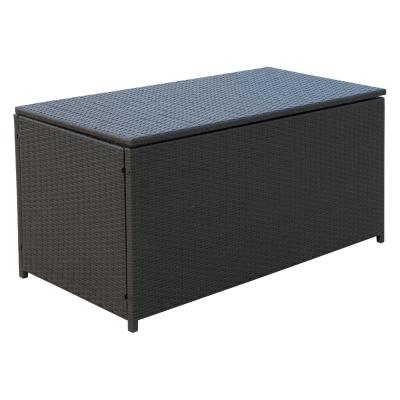 Outsunny Rattan Storage Box Outdoor Indoor Wicker Cabinet Chest Garden Furniture 118 x 54 x 59cm - Dark Brown