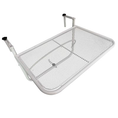 Outsunny Adjustable Balcony Hanging Rail Table Mini Wall Desk Drink Holer - White