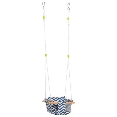 Outsunny Baby Swing Chair with Wooden Frame Cotton Cushion Pillow Indoor Outdoor
