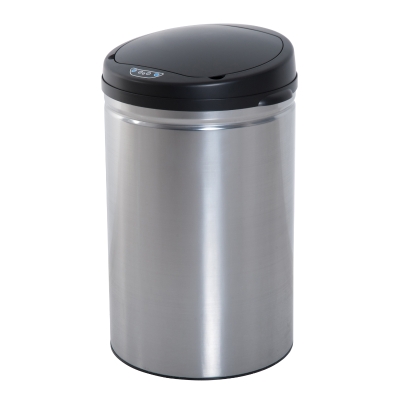 HOMCOM Lixeira de 30L com detector de sensor de movimento automático em aço inoxidável Φ30,5 x 51,5 cm