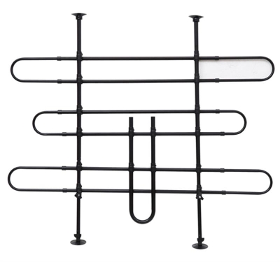 PawHut Grade de Segurança de Carro para Cães Ajustável em Largura e Altura 85-150x85x128cm Grade Separadora para Porta Malas de Carro Universal Metal Preto