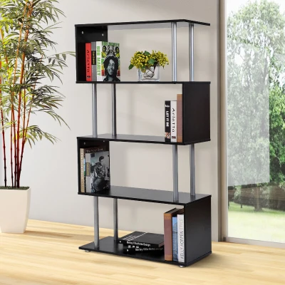 HOMCOM Estante Moderno de amplo espaço de armazenamento para Escritório 80x30x145 cm preto