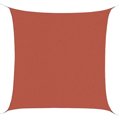 Outsunny Toldo vela 3x3m para varanda Jardim campismo Proteção UV resistente à água poliéster vermelho