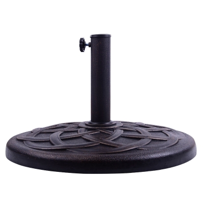 Outsunny Base para Chapéu de Sol Suporte para Chapéu de Sol de Resina para Jardim terraço Exterior Ø57x35cm Preto e Bronze