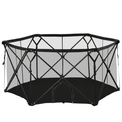 PawHut Parque para Animais de Estimação Dobrável e Portátil Parque para Cães Pequenos com Bolsa de Transporte para Interior e Exterior 148x134x67cm Preto