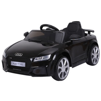 HOMCOM Audi TT elétrico infantil para crianças acima de 3 anos com controle remoto música luzes bateria 6V carga 30 kg 103x63x44cm Preto