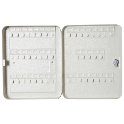 HOMCOM Chaveiro 45 Ganchos Chaveiro de Parede Caixa de Segurança com Fechadura Etiquetas 30x24x7,5 cm Aço
