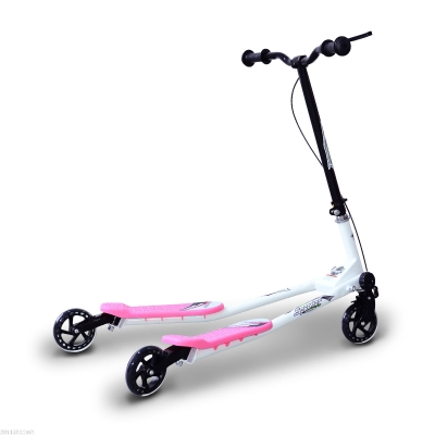 HOMCOM Trotinete de 3 Rodas Dobrável Trotinete para Crianças acima de 4 Anos com Freio Guiador Ajustável Carga Máxima 50kg 91x60x80cm Rosa
