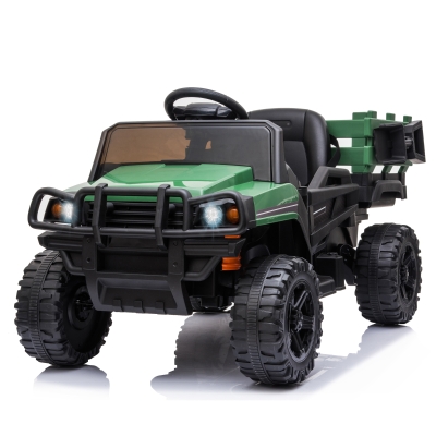 HOMCOM Carro elétrico para crianças acima de 3 anos SUV com 2 motores controle remoto Bateria recarregável de 2,4 GHz 120x67x65 cm Verde