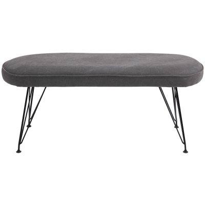 HOMCOM Banco de cama otomano Banqueta Sofá acolchoado com pernas de metal em grampo 106x35x45 cm cinza