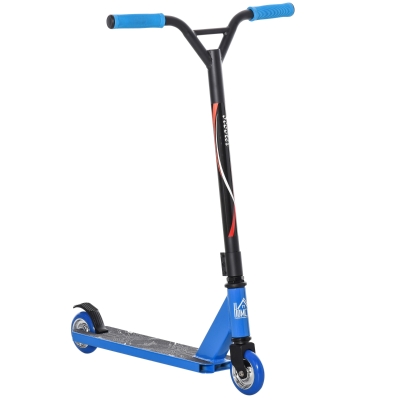 HOMCOM Trotinete de Acrobacias e Saltos Trotinete Freestyle para Adolecentes acima de 14 anos e Adultos Carga 100kg 68x46x84cm Azul