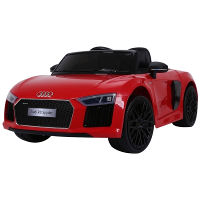 HOMCOM Carro Elétrico para Crianças acima de 3 Anos Audi R8 com Controle a Distância MP3 USB Luzes e Sons Abertura da Porta 123x71x49cm Vermelho