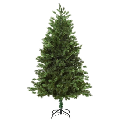HOMCOM Árvore Artificial de Natal com Base Dobrável 934 Galhos PE e PVC Árvore de Natal Decorativa para Exterior Interior Ø105x210cm Verde