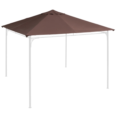 Outsunny Cobertura de substituição de 3 x 3 m para barraca de jardim gazebo ao ar livre com 8 orifícios de drenagem e ventilação marrom