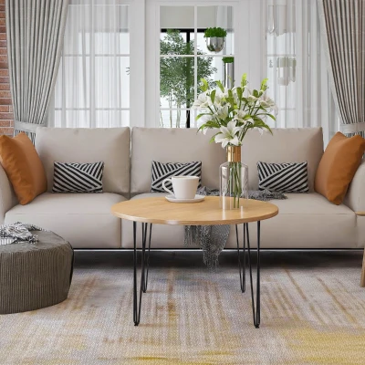 HOMCOM Pernas de mesa tipo pernas de garfo de 4 peças 3 hastes Pés de aço resistentes para móveis com protetores pretos Acessórios incluídos 12x12x71cm