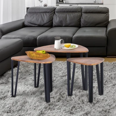 HOMCOM Conjunto de 3 Mesas de Café Nido Mesa de Café Moderna Mesa Auxiliar Mesas de Café para sala de estar 56x54.2x45.4 cm