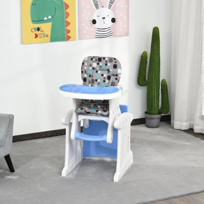 HOMCOM Cadeira para bebês acima de 6 meses 3 posições ajustáveis Acolchoado 57x59x105 cm azul
