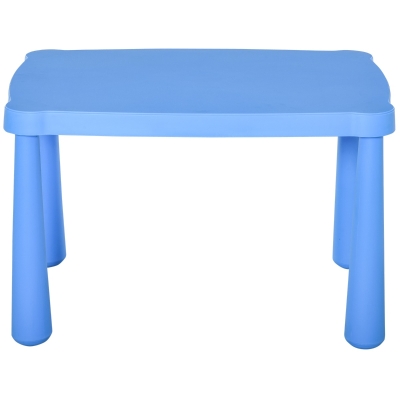 HOMCOM Mesa infantil retangular para crianças acima de 2 anos com pés e arestas redondas para interior e exterior máx. 30 kg 76,5x54,5x49,5 cm Azul