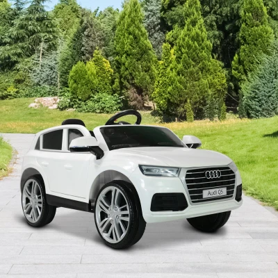 HOMCOM Carro Elétrico para Crianças acima de 3 Anos Carro Elétrico Audi Q5 com Controlo Remoto MP3 Luzes e Sons 116x75x56cm Branco