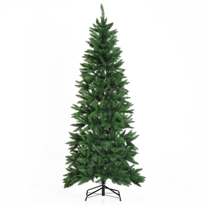 HOMCOM Árvore de Natal Artificial 210cm com 865 Ramos Ecológicos Decoração de Natal para Interiores Φ91x210cm Verde