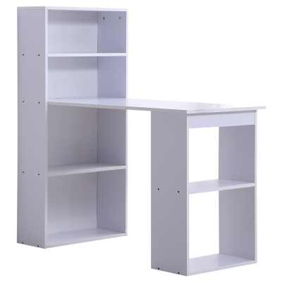 HOMCOM Secretária para Computador com Estante de Prateleiras para Casa Escritório 120x55x120 cm