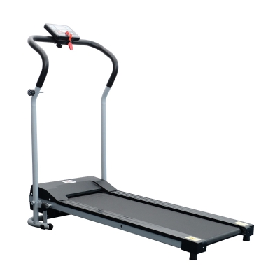HOMCOM Passadeira Elétrica Dobrável Passadeira com Velocidade 1-10km/h Ecrã LCD Parada de Emergência e Carga Máxima 110kg para Casa Escritório Ginásio 122x62,5x119cm Prata e Preto