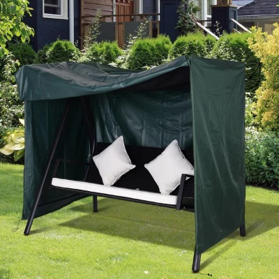 Outsunny Capa para Móveis de Jardim Capa Protetora para Baloiços de Exterior com Zíper 177x114x152cm Verde