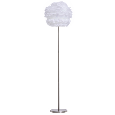 HOMCOM Candeeiro de pé moderno Pedal Interruptor de pé Suporte para lâmpada E27 Estrutura de metal 40x40x160cm