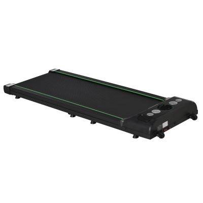 HOMCOM Passadeira Elétrica Motor 500W com Velocidade Ajustável de 1-6km/h Tela LED Controle Remoto e 2 Rodas 133x50x13cm Preto