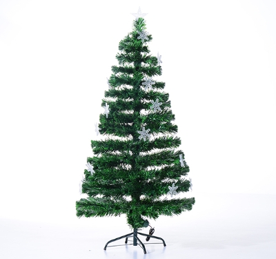 HomCom Árvore de Natal Verde Φ 60x150 cm + Luzes LED Árvore Artificial