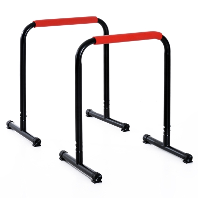 HOMCOM Suporte de treino de barras paralelas para flexões inclinadas construção muscular Calistênicos 63x41x73 cm Preto