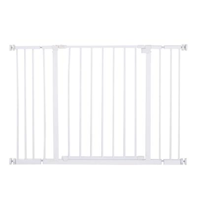 PawHut Barrera de Seguridad Extensible Puertas y Escaleras Metálica para Perros y Bebé Barrera Puertas Mascota 72-107x76cm
