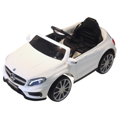 HOMCOM Carro Elétrico para Crianças Mercedes Benz GLA com luzes de controle remoto a partir de 3 anos Carga 30kg Branco