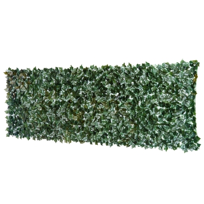 Outsunny Vedação Artificial em Rolo 3m Vedação de Privacidade para Balcão Jardim Exterior Planta Decorativa de Parede PE Verde
