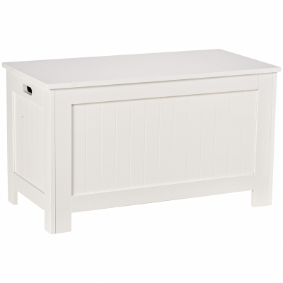 HOMCOM Armário de madeira para armazenamento de roupas brinquedos banco de armazenamento para sala de estar e banheiro carga de 20 kg branco 81 x 40 x 46 cm