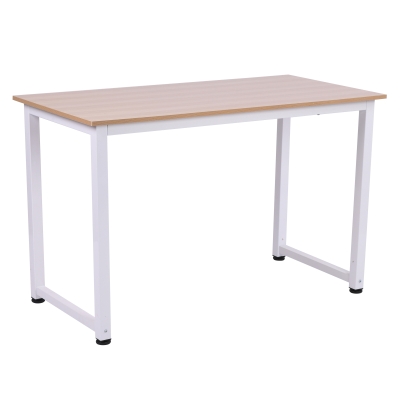 HOMCOM Mesa de computador para casa o oficina com os pés ajustáveis mobiliário de escritório simples 120x60x76cm carga 100 kg armação de metal