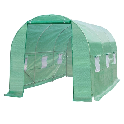 Outsunny Estufa de Cultivo para Terraço ou Jardim – Cor verde – Tubo Aço e PE 140g/㎡ - 450x200x200 cm