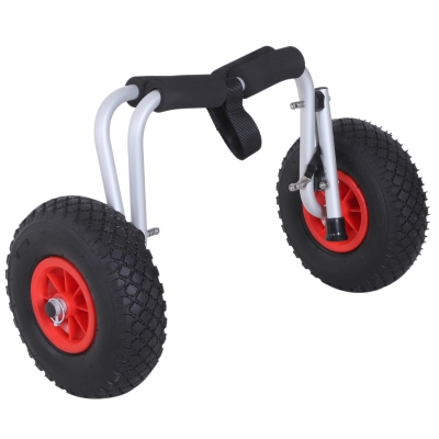 HOMCOM Reboque de trasporte dobrável com rodas para Caiaque canoa Carga 70kg 62x35x30 cm