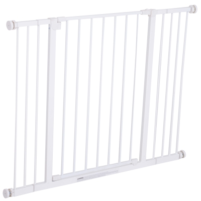 PawHut Barreira para Animais Barreira de Segurança Extensível Portas e escadas metálicas para cães e bebês Barreira de Porta