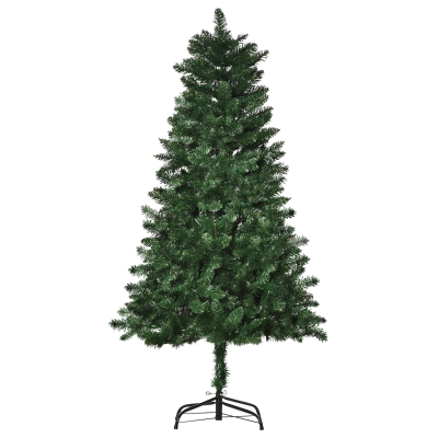 HOMCOM Árvore de Natal Artificial 150cm Ignífuga com 454 Ramas com 2 Tipos de Pontas de PVC e Base de Aço Decoração de Natal para Interiores Verde