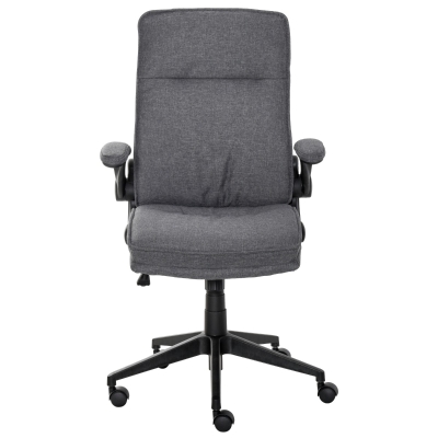 Vinsetto Cadeira de escritório ergonômica 360 ° giratória com função de inclinação Apoios de braço acolchoados e ajustáveis em altura 67x70x108-118 cm Cinza