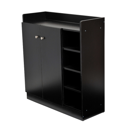 HomCom Armário para Sapatos de Madeira com 2 Portas e 4 Estantes 83x30x90cm Preto