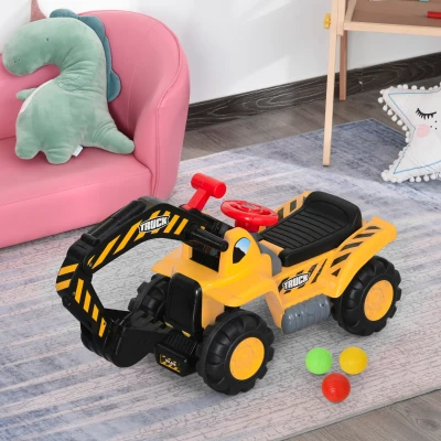 HOMCOM Brinquedo da Escavadeira 4 em 1 para crianças acima de 3 Anos com pá caixa escondido aro 98x30x46cm