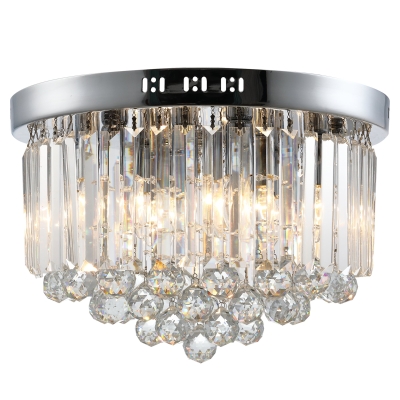 HOMCOM Lâmpada de teto de cristal moderno Lâmpada de cristal K9 para lâmpadas E14 de máx. 40W Ф45x30 cm prata