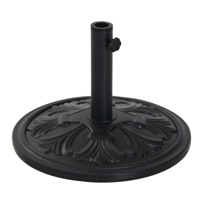Outsunny Base para Chapéu de Sol Redonda Suporte para Chapéu de Sol Ajustável Universal Ø48x34cm Preto
