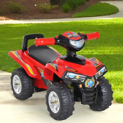 HOMCOM Mota Infantil Quad para crianças Carro sem pedais para bebê Brinquedo andador com buzina Música Luzes 60x38x42cm