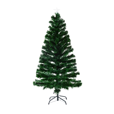 HomCom Árvore de Natal 180cm Artificial Árvore com Suporte Metálico Luzes LED Multicores Φ82x180cm
