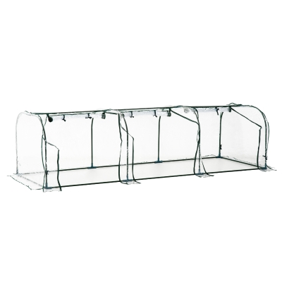 Outsunny Estufa para Jardim Terraço Cultivo de Plantas 300x100x80cm Aço e PVC