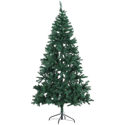 HOMCOM Árvore de Natal Artificial 180cm com 1000 Ramos de PVC Suporte Metálico Decoração de Natal para Interiores Ø102x180cm Verde