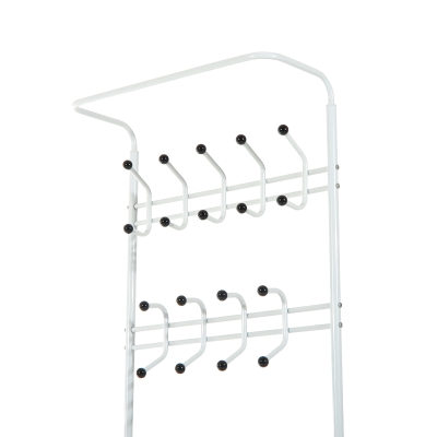 HOMCOM cabide de metal cabide Sapateiro para roupas e sapatos Cabide Pie 18 Ganchos 3 Prateleiras 67x30x185cm